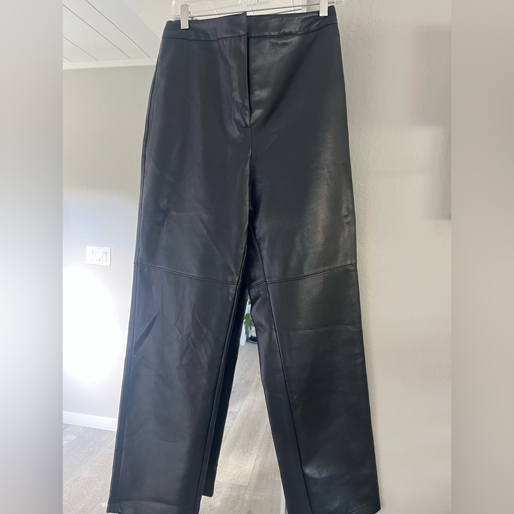 Black Faux Leather Pants
